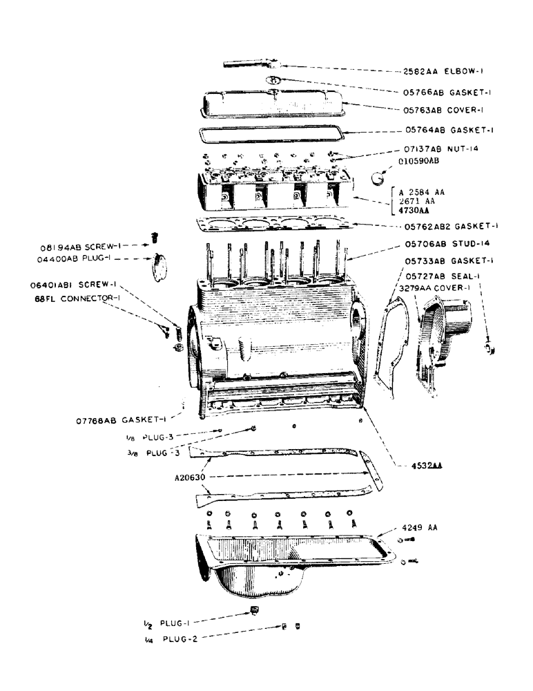 Схема запчастей Case IH S-SERIES - (006) - CYLINDER HEAD, CYLINDER BLOCK AND OIL PAN, TIMING GEAR COVER, GASKET SETS S, SC, SO (02) - ENGINE