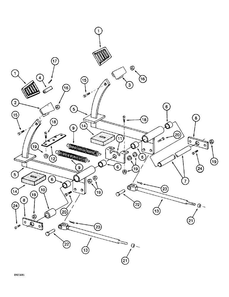 Схема запчастей Case IH 2044 - (7-02) - MASTER BRAKE CONTROLS (5.1) - BRAKES