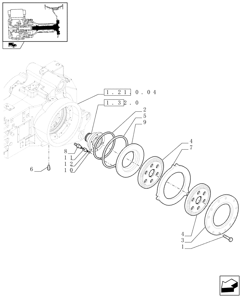 Схема запчастей Case IH PUMA 195 - (1.65.3) - TRANSMISSION BRAKES (05) - REAR AXLE