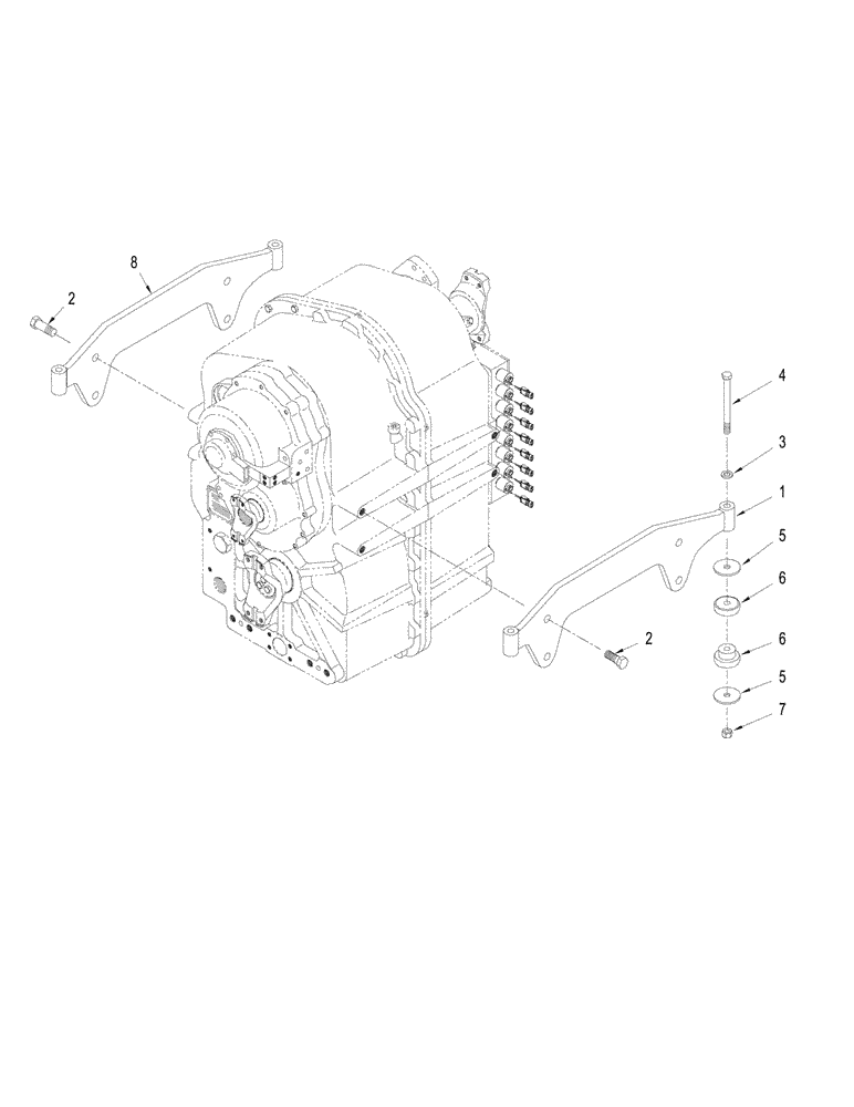 Схема запчастей Case IH STX280 - (06-23) - TRANSMISSION MOUNTING, POWER SHIFT TRANSMISSION (06) - POWER TRAIN