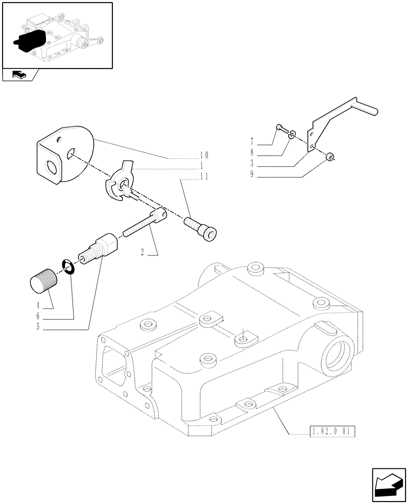 Схема запчастей Case IH FARMALL 60 - (1.82.5/01) - LIFTOMATIC RANGE LIMITER DEVICE (VAR.335558) (07) - HYDRAULIC SYSTEM