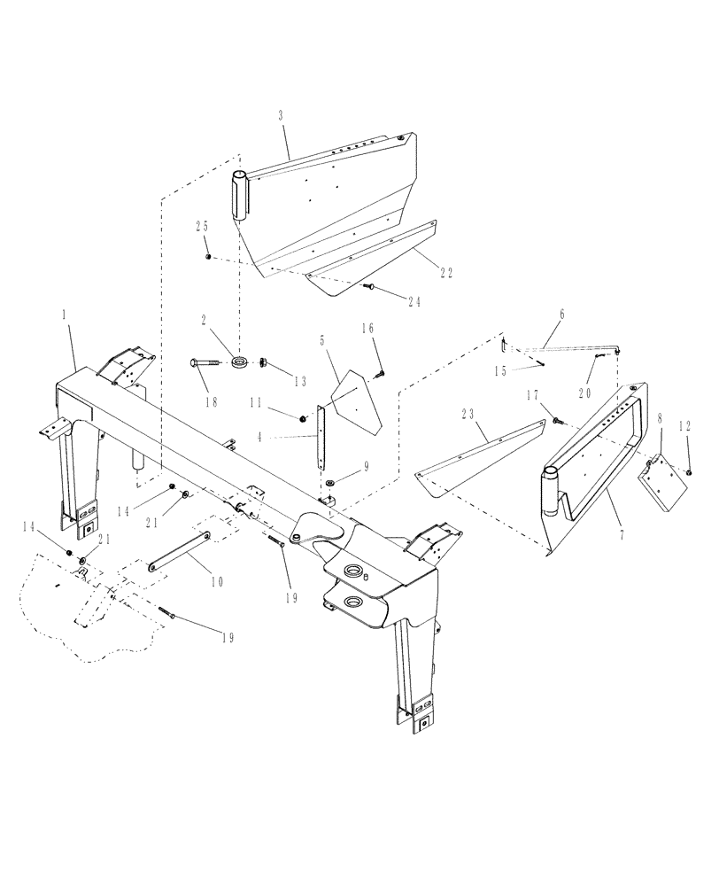 Схема запчастей Case IH DC92F - (12.06/01) - TRAILFRAME, CENTER (12) - MAIN FRAME