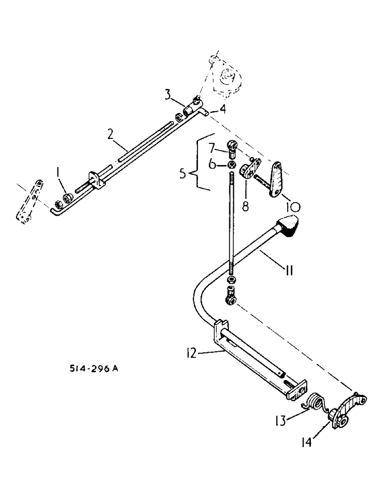 Схема запчастей Case IH 484 - (12-14) - POWER, FOOT PEDAL ACCELERATOR, LINKAGE TYPE, OUTBOARD MOUNTED PEDAL Power