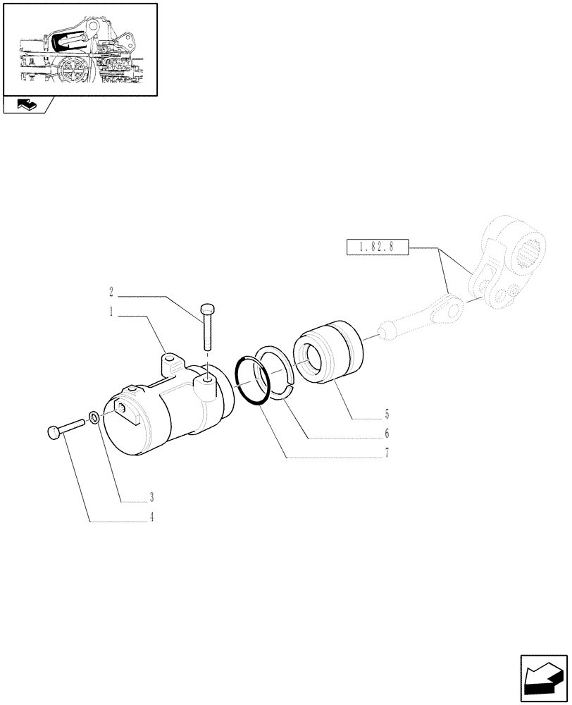 Схема запчастей Case IH FARMALL 105N - (1.82.6) - HYDRAULIC LIFT INNER CYLINDER (07) - HYDRAULIC SYSTEM