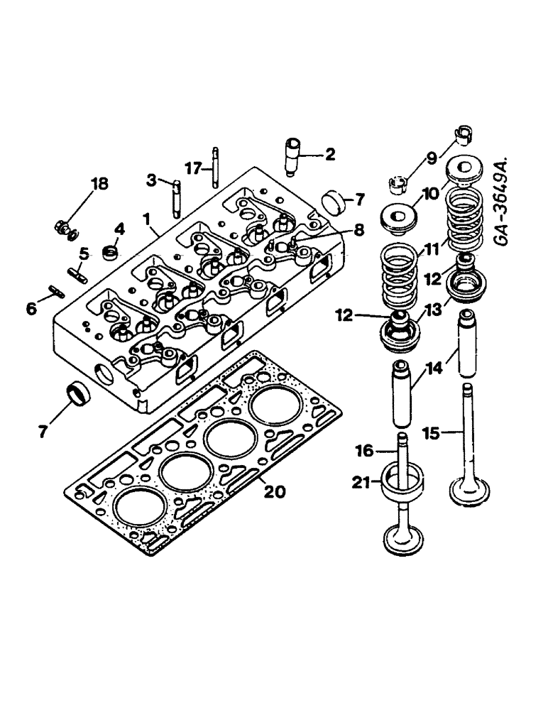 Схема запчастей Case IH 744 - (2J13) - CYLINDER HEAD Power