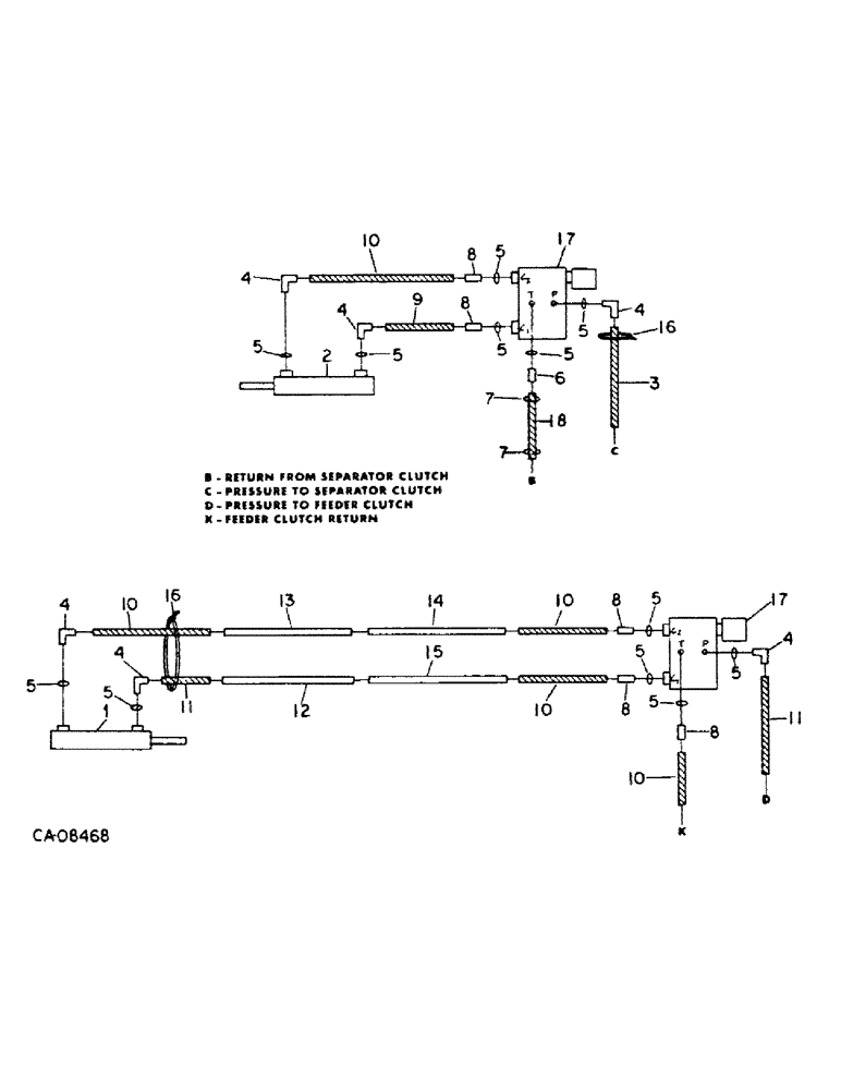 Схема запчастей Case IH 1440 - (10-15) - HYDRAULICS, FEEDER AND SEPARATOR CLUTCH CYLINDER DIAGRAM, CONTROL CONCEPTS (07) - HYDRAULICS