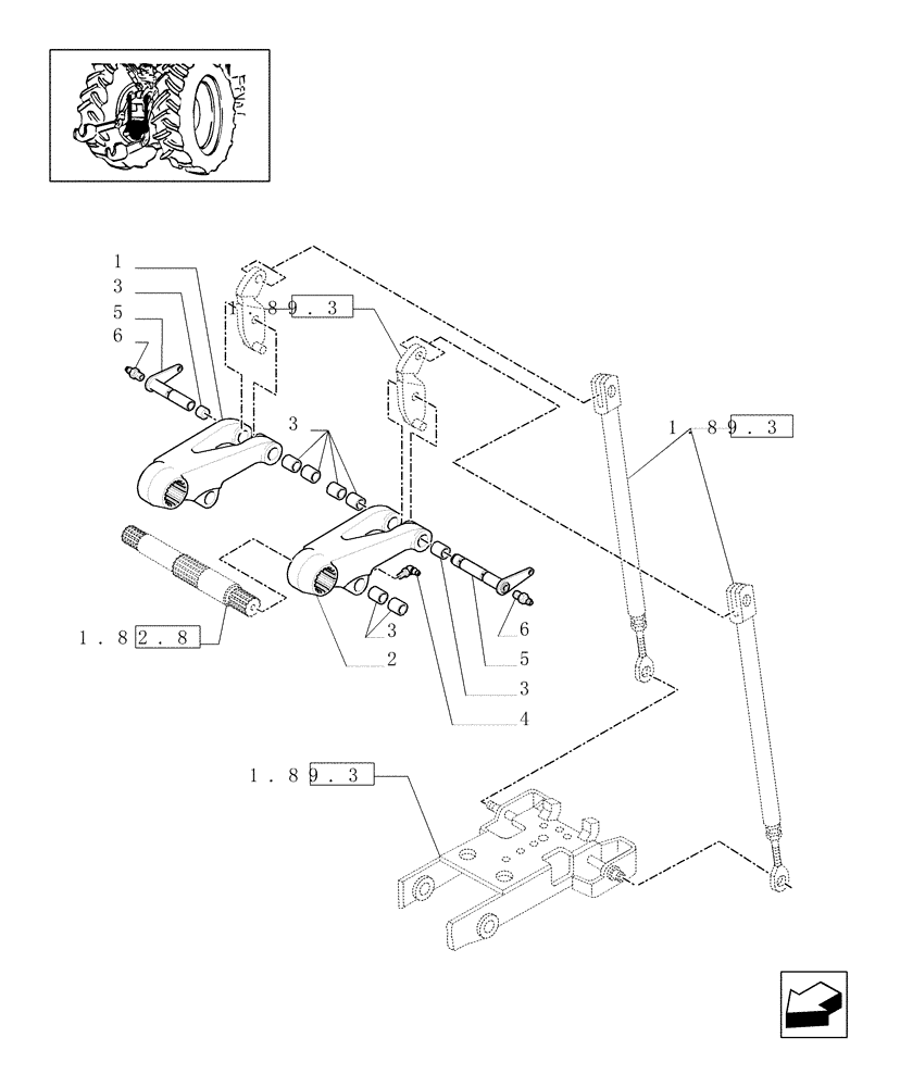 Схема запчастей Case IH MXM130 - (1.89.3/02) - (VAR.898/1) AUTOMATIC HITCH (WITHOUT ADDITIONAL JACKS) (09) - IMPLEMENT LIFT