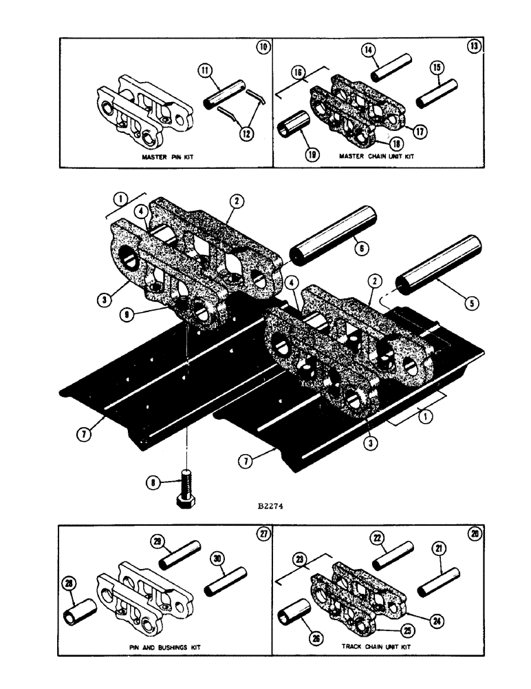 Схема запчастей Case IH 1060 - (302) - TRACK CHAIN (48) - TRACKS & TRACK SUSPENSION