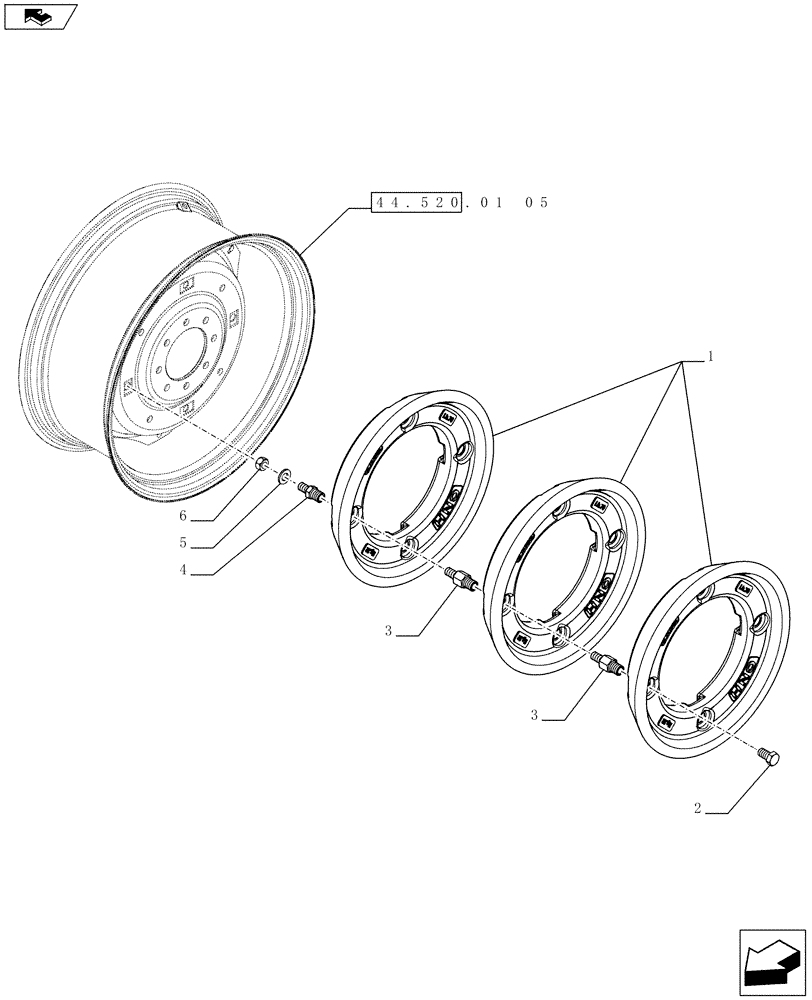 Схема запчастей Case IH FARMALL 75C - (37.140.0201) - 6 REAR BALLAST (32KG) - NAR (VAR.331470) (37) - HITCHES, DRAWBARS & IMPLEMENT COUPLINGS