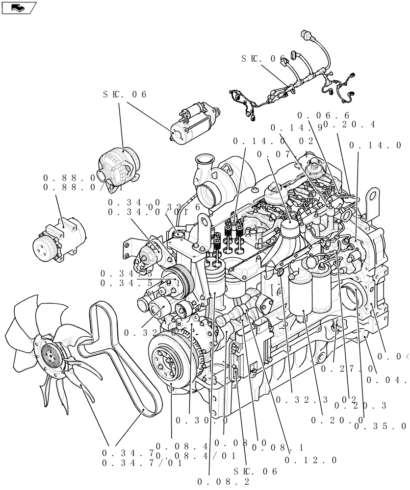 Схема запчастей Case IH PUMA 140 - (SEC. 01[01]) - ENGINE (00) - GENERAL