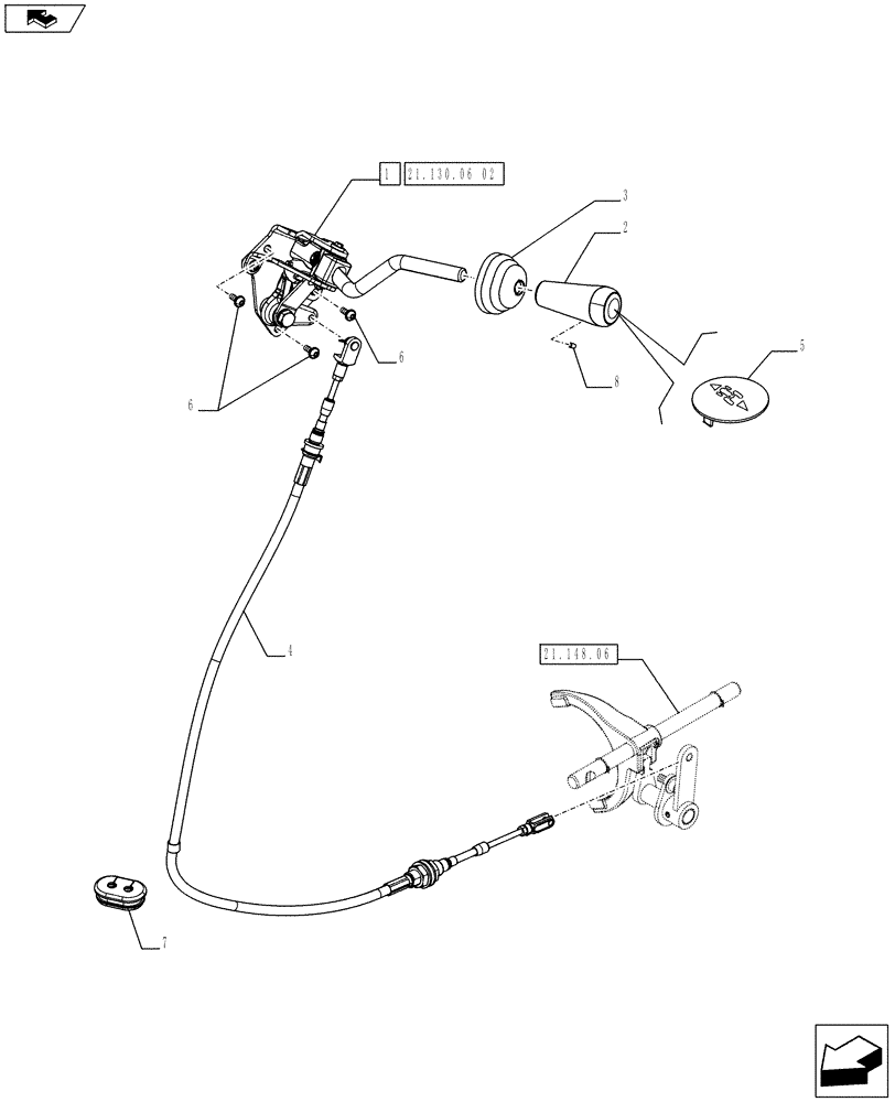 Схема запчастей Case IH FARMALL 75C - (21.130.06[01]) - REVERSE CONTROL (21) - TRANSMISSION