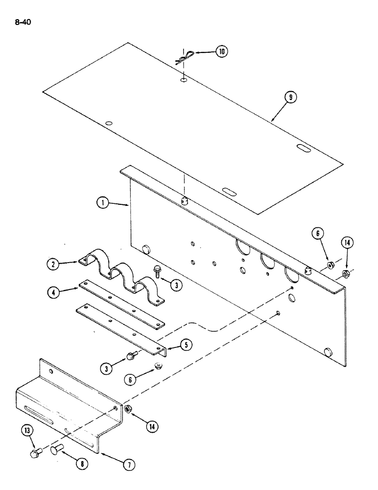 Схема запчастей Case IH 1620 - (8-040) - HYDRAULIC REEL DRIVE COUPLING MOUNTING (07) - HYDRAULICS