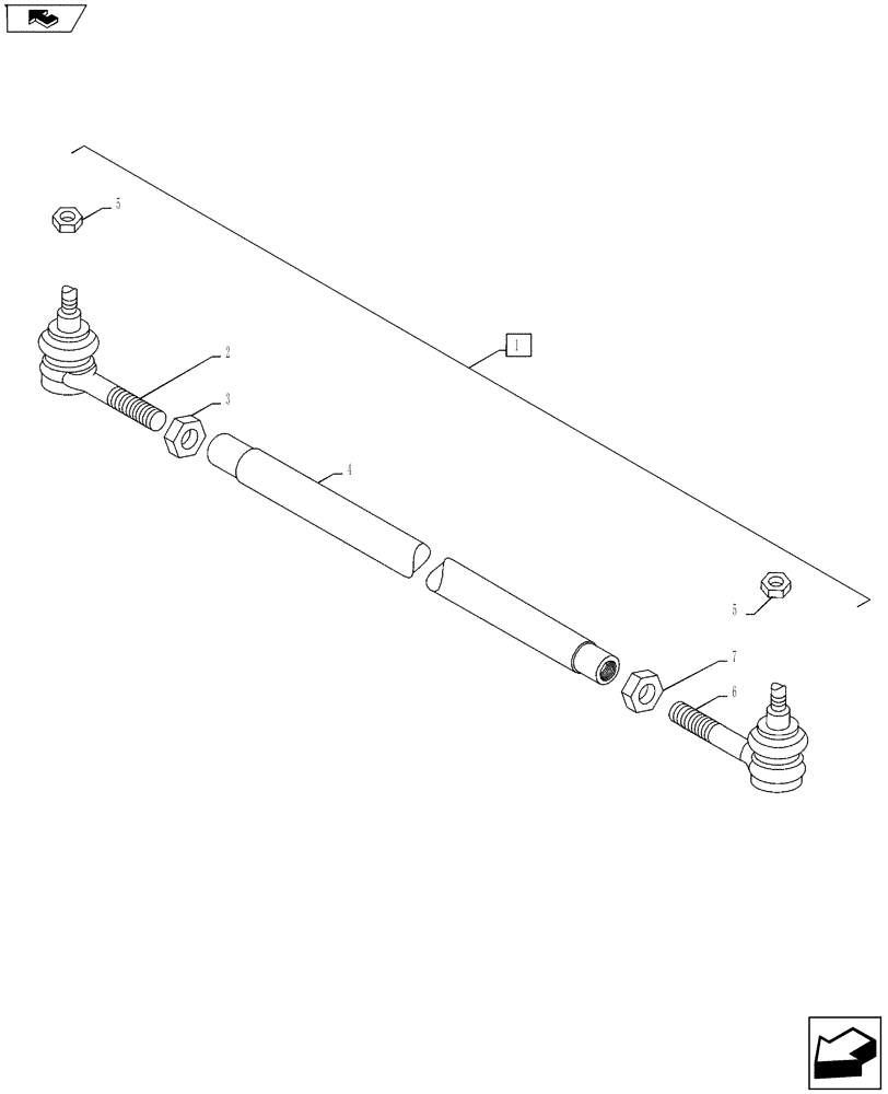 Схема запчастей Case IH FARMALL 55A - (41.106.03) - STEERING TIE-ROD - 4WD (41) - STEERING