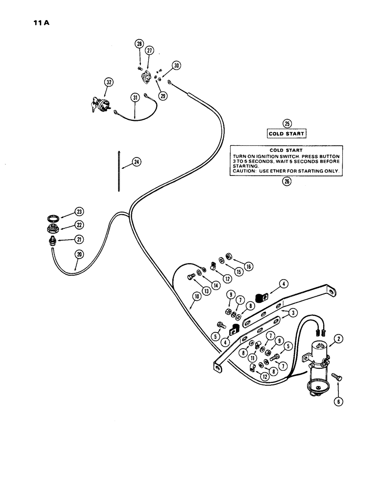 Схема запчастей Case IH 1170 - (011A) - ETHER STARTING KIT (02) - ENGINE