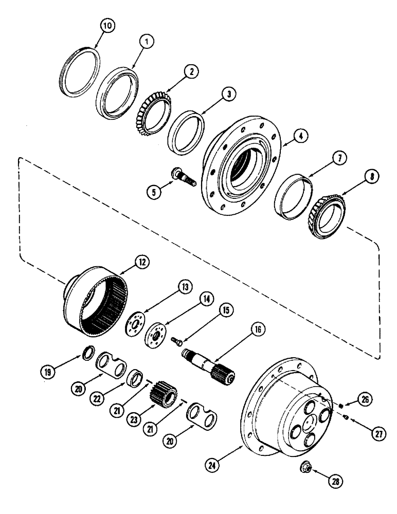 Схема запчастей Case IH 8950 - (5-036) - FRONT AXLE PLANETARIES AND HUB, MFD TRACTOR (05) - STEERING