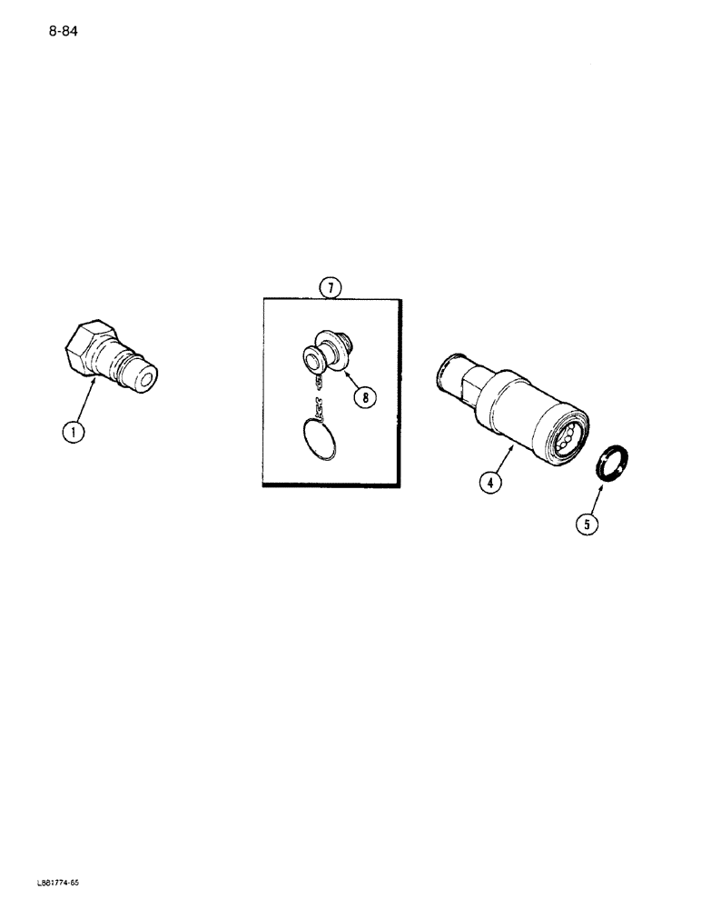 Схема запчастей Case IH 1640 - (8-84) - HYDRAULIC COUPLINGS (07) - HYDRAULICS