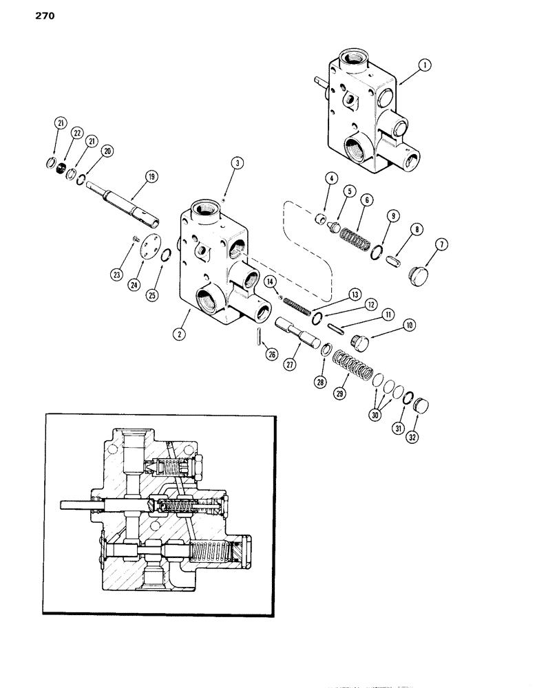 Схема запчастей Case IH 870 - (270) - CASE FLOW DIVIDER AND P.T.O. CONTROL VALVE (08) - HYDRAULICS