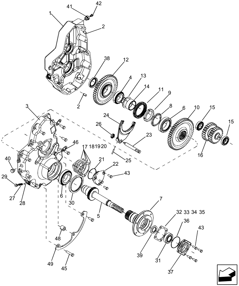 Схема запчастей Case IH 5130 - (60.120.17) - GEARBOX ASSY, TWO SPEED HEADER DRIVE (60) - PRODUCT FEEDING