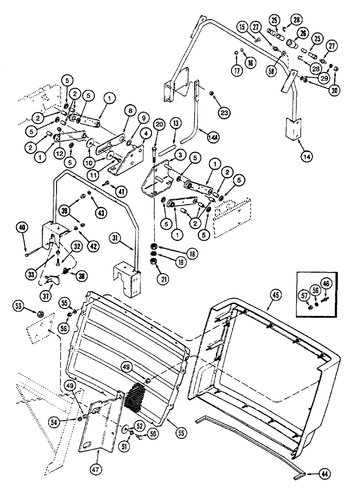 Схема запчастей Case IH 7230 - (9-038) - HOOD SUPPORTS, HINGE AND LATCH AND LOWER GRILLE, TRACTOR PIN JJA0064978 AND AFTER (09) - CHASSIS/ATTACHMENTS