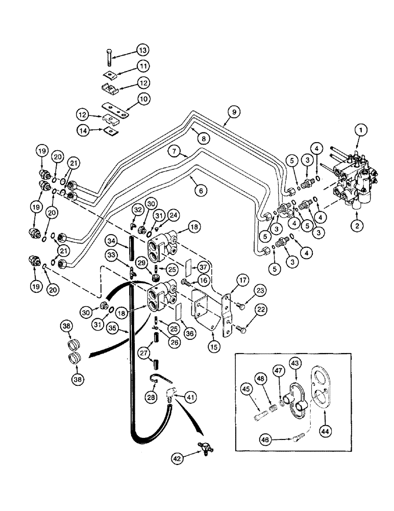 Схема запчастей Case IH 8930 - (8-042) - FIRST AND SECOND CIRCUIT REMOTE HYDRAULICS (08) - HYDRAULICS