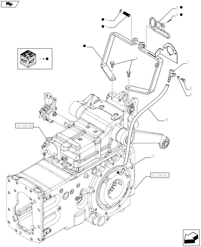 Схема запчастей Case IH FARMALL 75C - (35.120.01[07]) - IMPLEMENT CARRIER - OIL BREATHER AND BRACKET (35) - HYDRAULIC SYSTEMS