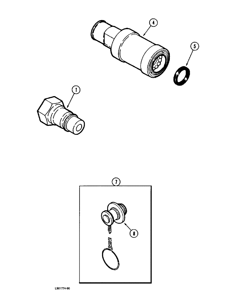 Схема запчастей Case IH 1670 - (8-92) - HYDRAULIC COUPLINGS (07) - HYDRAULICS