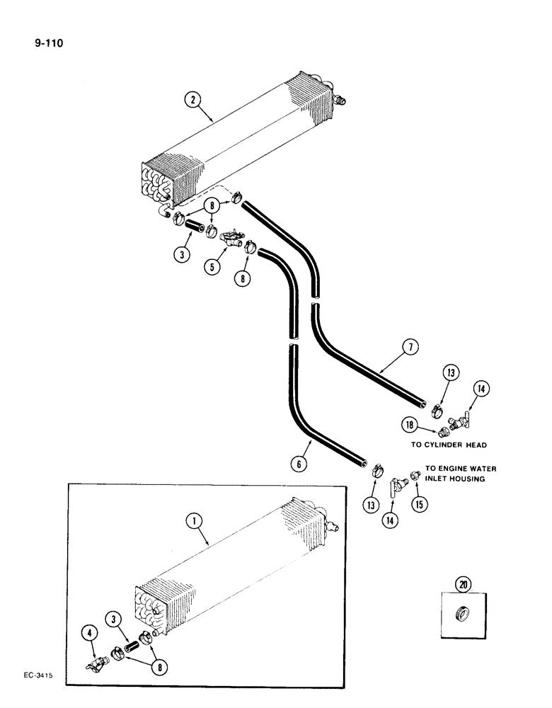 Схема запчастей Case IH 1896 - (9-110) - CAB HEATER (09) - CHASSIS/ATTACHMENTS