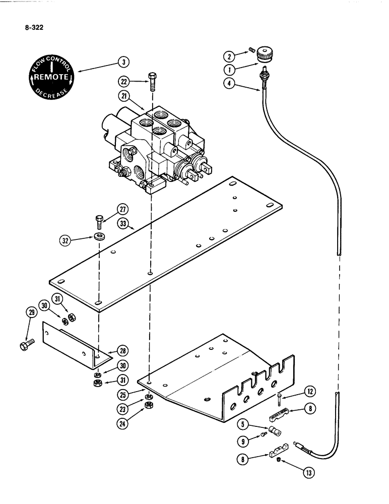 Схема запчастей Case IH 4494 - (8-322) - REMOTE HYDRAULIC VALVE FLOW CONTROLS (08) - HYDRAULICS