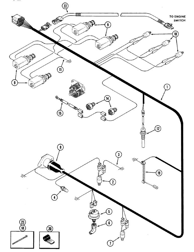 Схема запчастей Case IH 4694 - (4-078) - TRANSMISSION HARNESS (04) - ELECTRICAL SYSTEMS