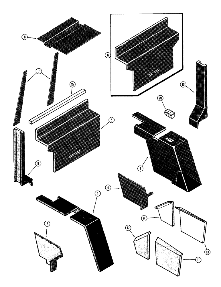 Схема запчастей Case IH 1370 - (478) - CAB, ACOUSTICAL COVERS, USED CAB SERIAL NUMBER 7824051 TO 7855101 (09) - CHASSIS/ATTACHMENTS