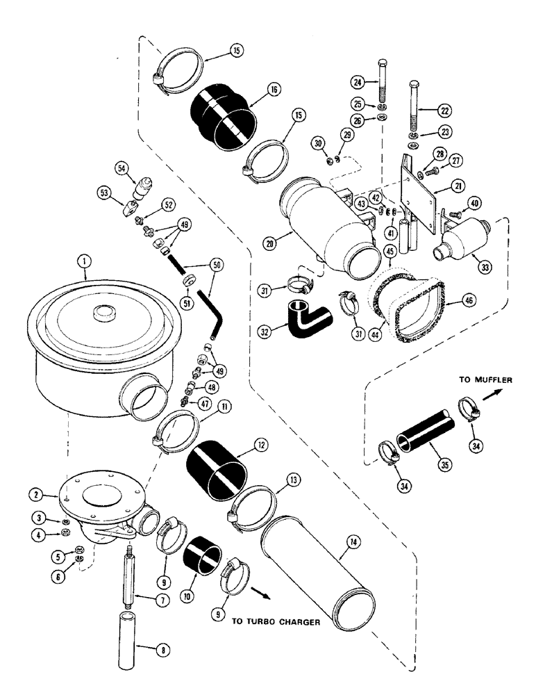 Схема запчастей Case IH 2470 - (016) - AIR INDUCTION SYSTEM, 504BDT DIESEL ENGINE (02) - ENGINE