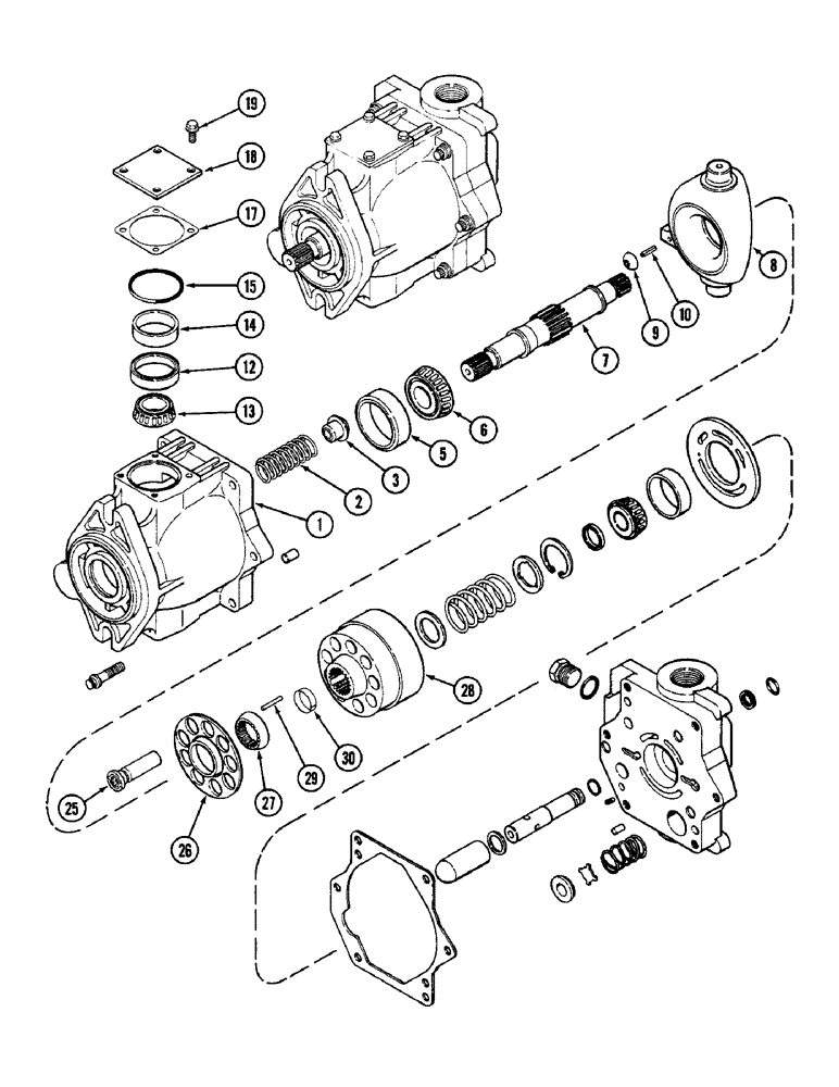 Схема запчастей Case IH 2090 - (8-374) - HYDRAULICS, GEAR AND PISTON PUMP ASSEMBLY, PRIOR TO TRANSMISSION SERIAL NUMBER 16210895 (CONTD) (08) - HYDRAULICS