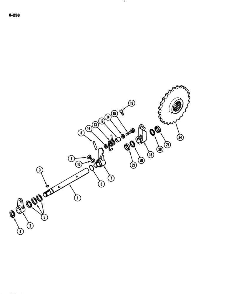 Схема запчастей Case IH 2294 - (6-238) - PARKING LOCK SHAFT AND GEAR (06) - POWER TRAIN