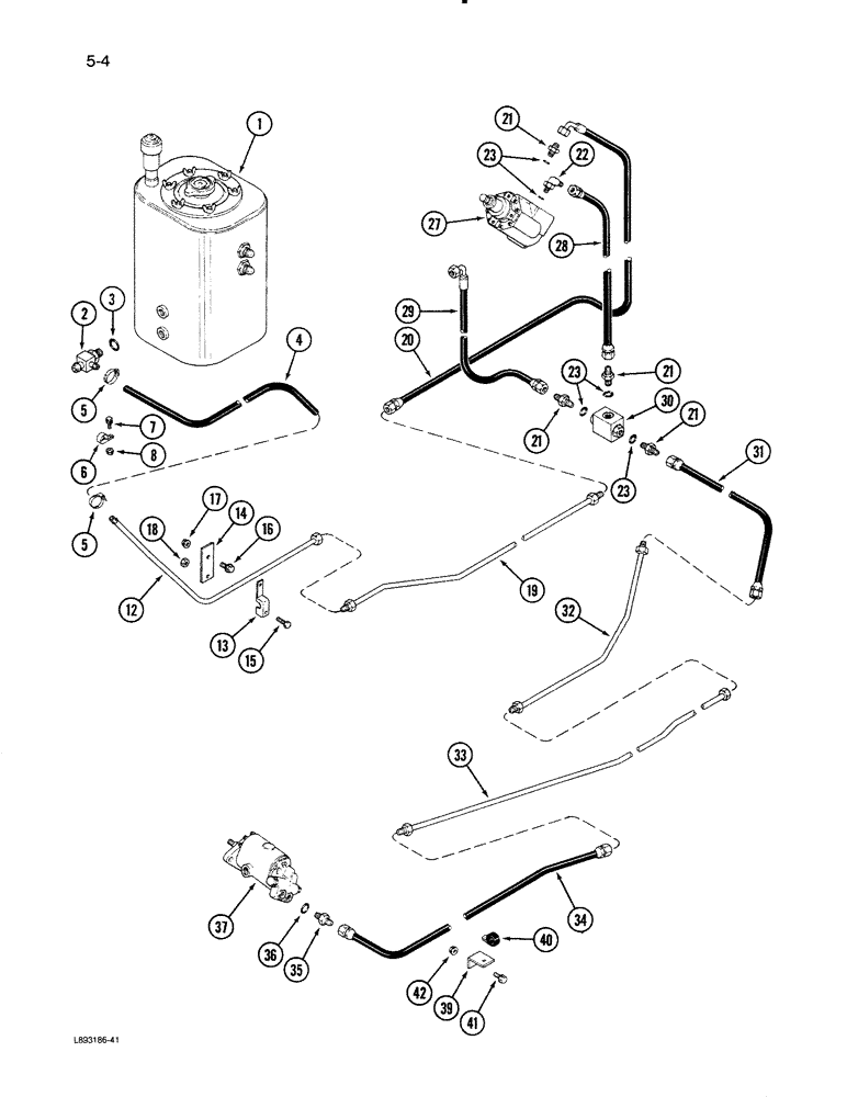 Схема запчастей Case IH 1670 - (5-04) - HYDRAULIC STEERING SYSTEM, RESERVOIR TO PUMP (04) - STEERING