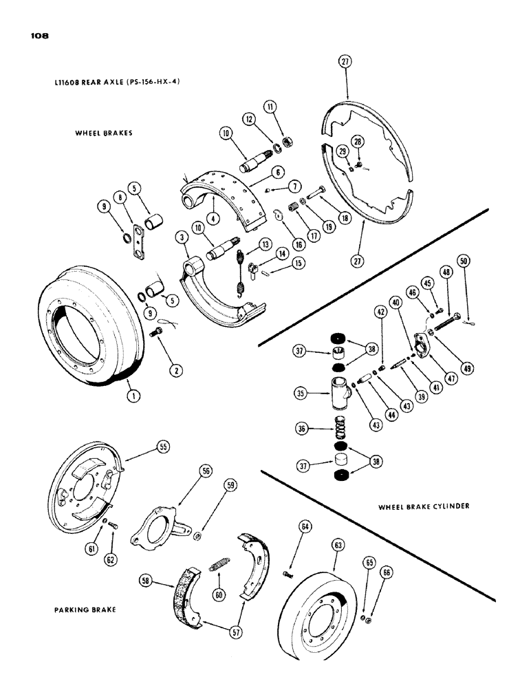 Схема запчастей Case IH 1200 - (108) - L11608 REAR AXLE BRAKE (06) - POWER TRAIN