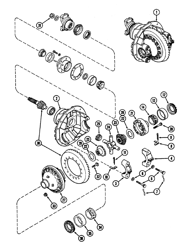 Схема запчастей Case IH 4890 - (6-200) - FRONT AXLE DIFFERENTIAL (06) - POWER TRAIN