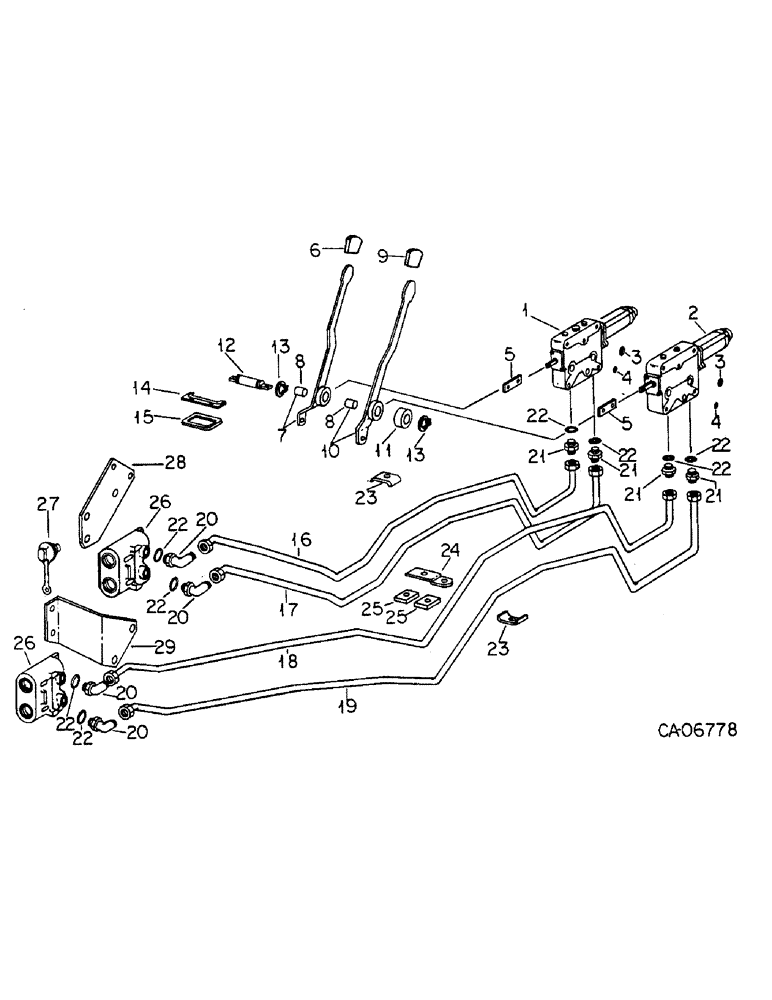 Схема запчастей Case IH HYDRO 186 - (10-37) - HYDRAULIC, DOUBLE AUXILIARY VALVES, CLOSE CENTER, H186 WITH SERIAL NO. 12000 AND ABOVE (07) - HYDRAULICS