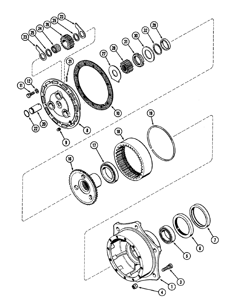 Схема запчастей Case IH 3294 - (5-144) - FRONT AXLE WHEEL HUB, CARRARO AXLE (05) - STEERING