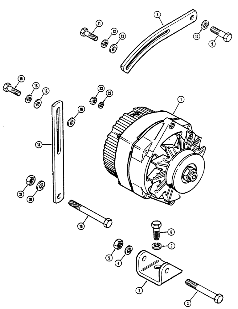 Схема запчастей Case IH 2590 - (4-126) - ALTERNATOR MOUNTING (04) - ELECTRICAL SYSTEMS