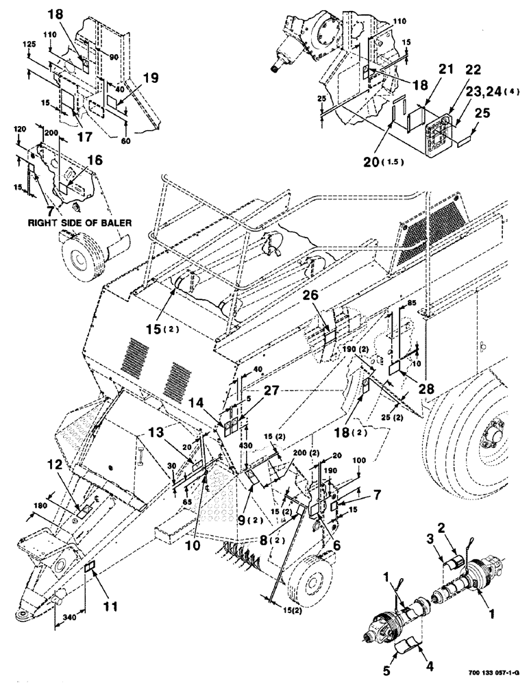 Схема запчастей Case IH 8575 - (9-04) - DECALS AND LOCATION DIAGRAM, OPERATIONAL Decals & Attachments