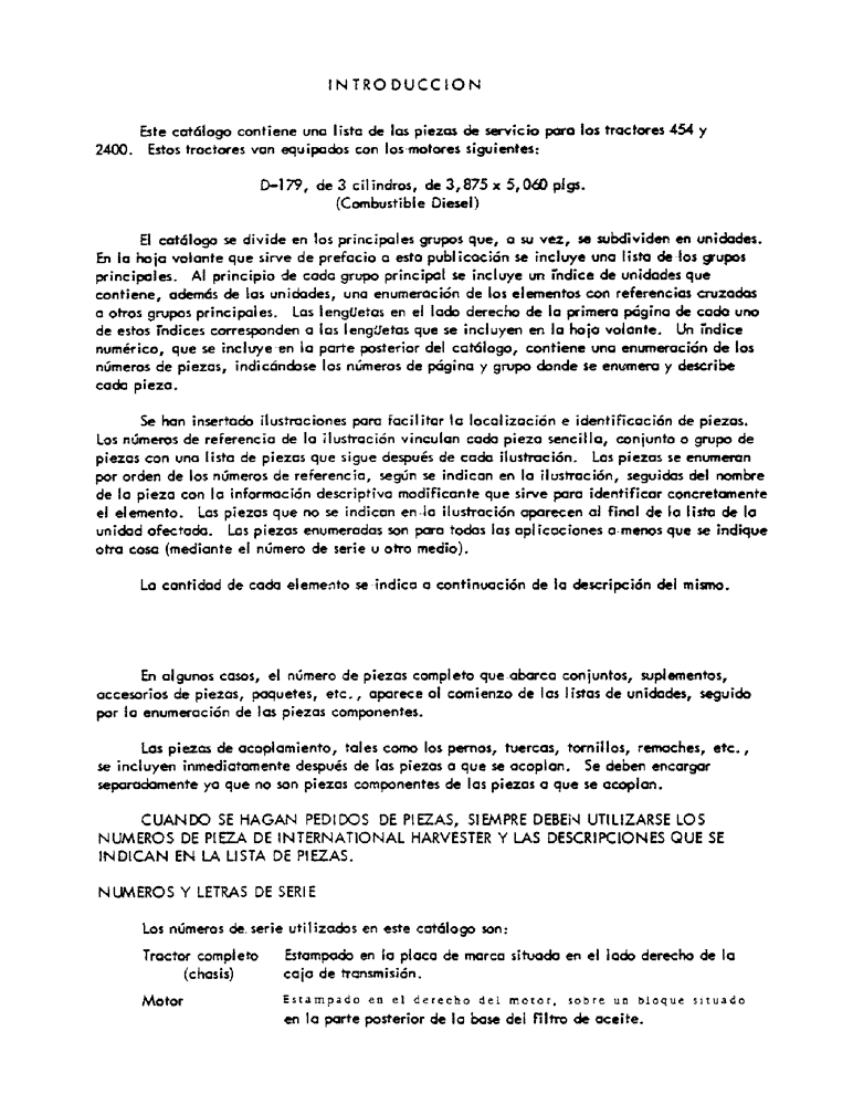 Схема запчастей Case IH 2400 - (0-E) - INTRODUCTION (00) - GENERAL