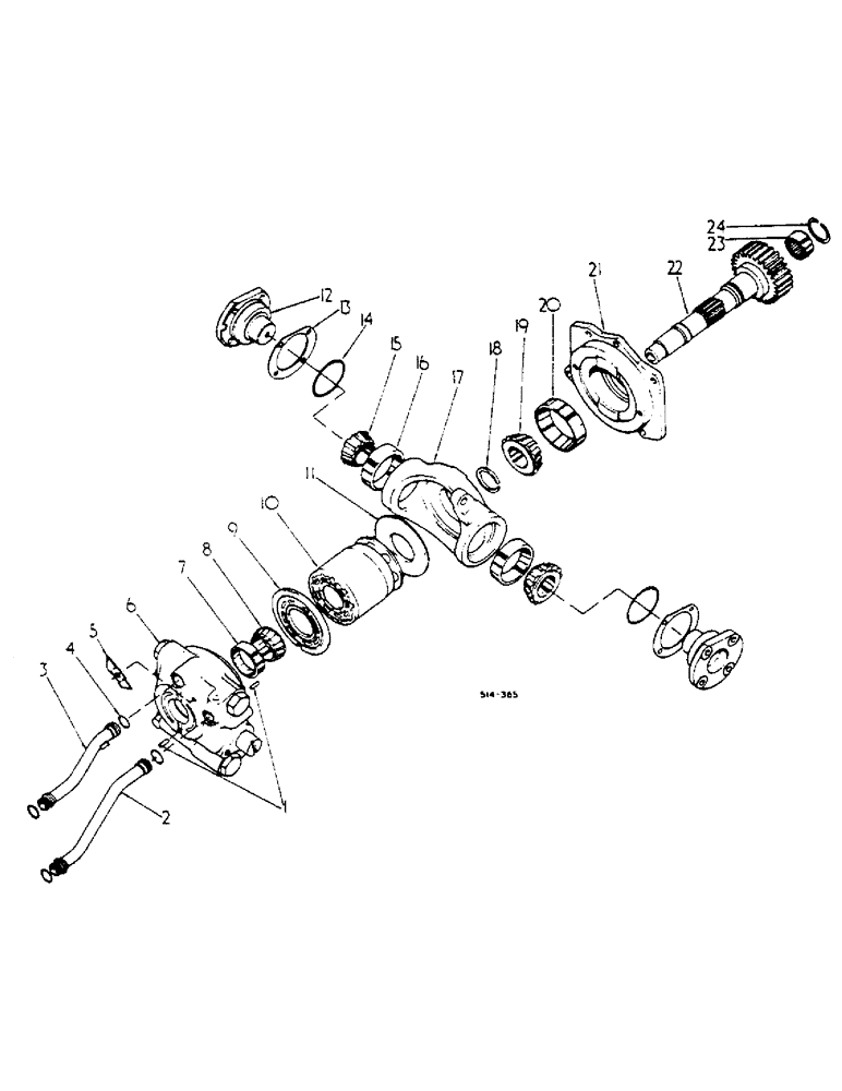 Схема запчастей Case IH 2400 - (07-09) - HYDRO OUTPUT SHAFT, CENTER SECTION, MOTOR (04) - Drive Train