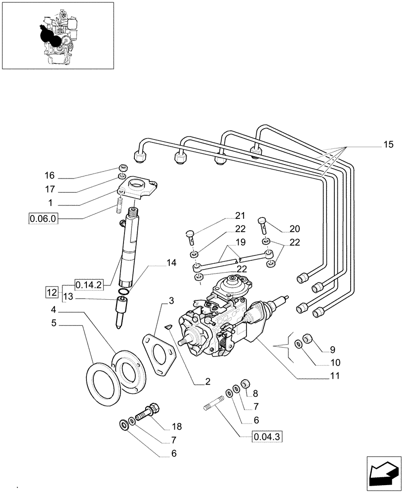 Схема запчастей Case IH JX1095N - (0.14.0[01]) - FUEL SYSTEM - INJECTION PUMP (01) - ENGINE