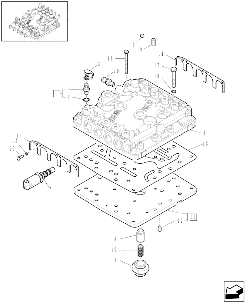 Схема запчастей Case IH PUMA 195 - (1.32.2[01]) - CENTRAL REDUCTION GEAR CONTROLS (03) - TRANSMISSION