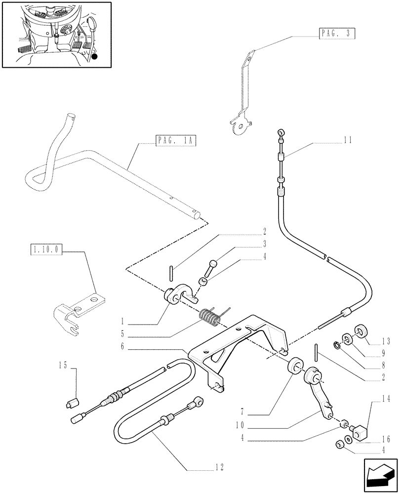 Схема запчастей Case IH JX1095C - (1.92.10[02A]) - THROTTLE CONTROL LINKAGE - L/CAB - D5481 (10) - OPERATORS PLATFORM/CAB