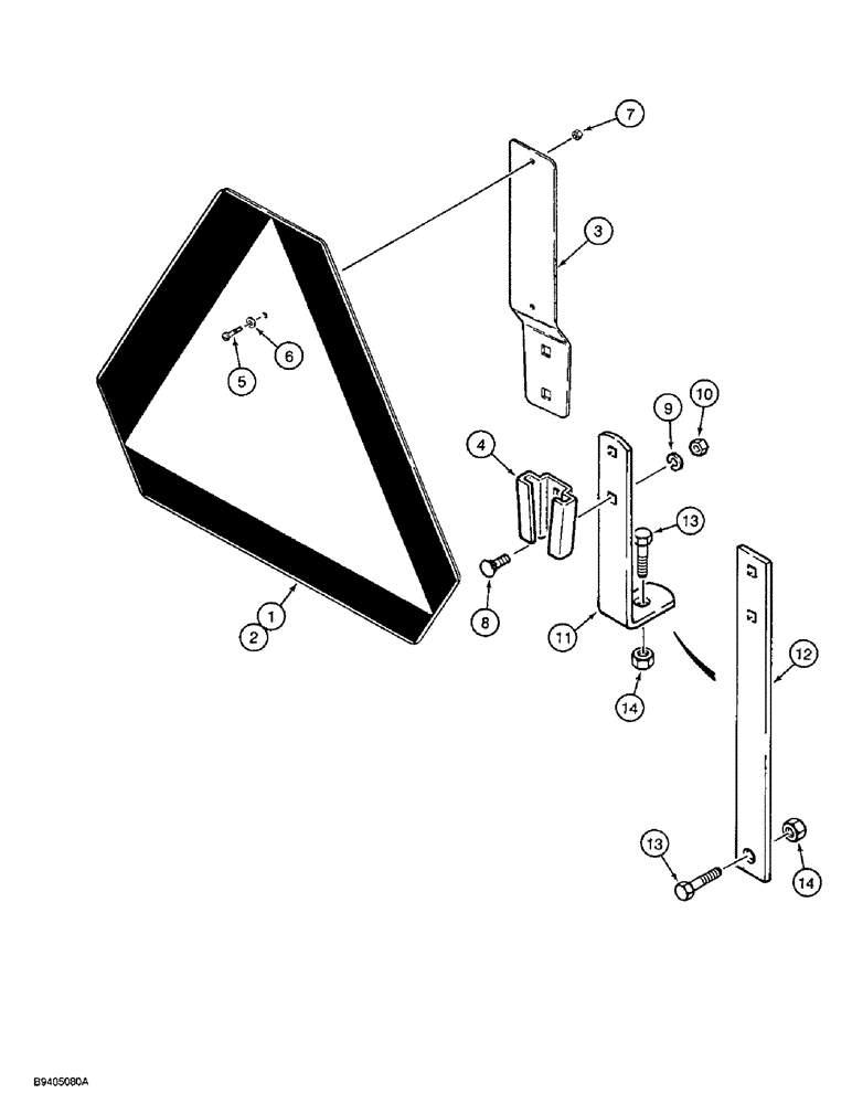 Схема запчастей Case IH 40 - (9-16) - SLOW MOVING VEHICLE EMBLEM AND MOUNTING (09) - CHASSIS/ATTACHMENTS