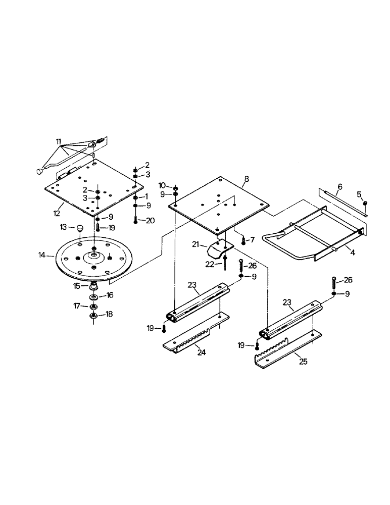 Схема запчастей Case IH KR-1225 - (01-16) - SEAT ASSEMBLY, SWIVEL AND SLIDE (10) - CAB