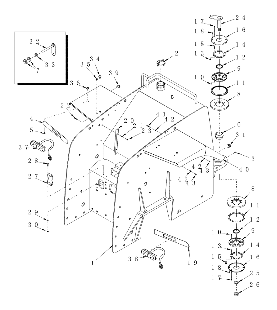 Схема запчастей Case IH STEIGER 335 - (09-36) - REAR FRAME (09) - CHASSIS