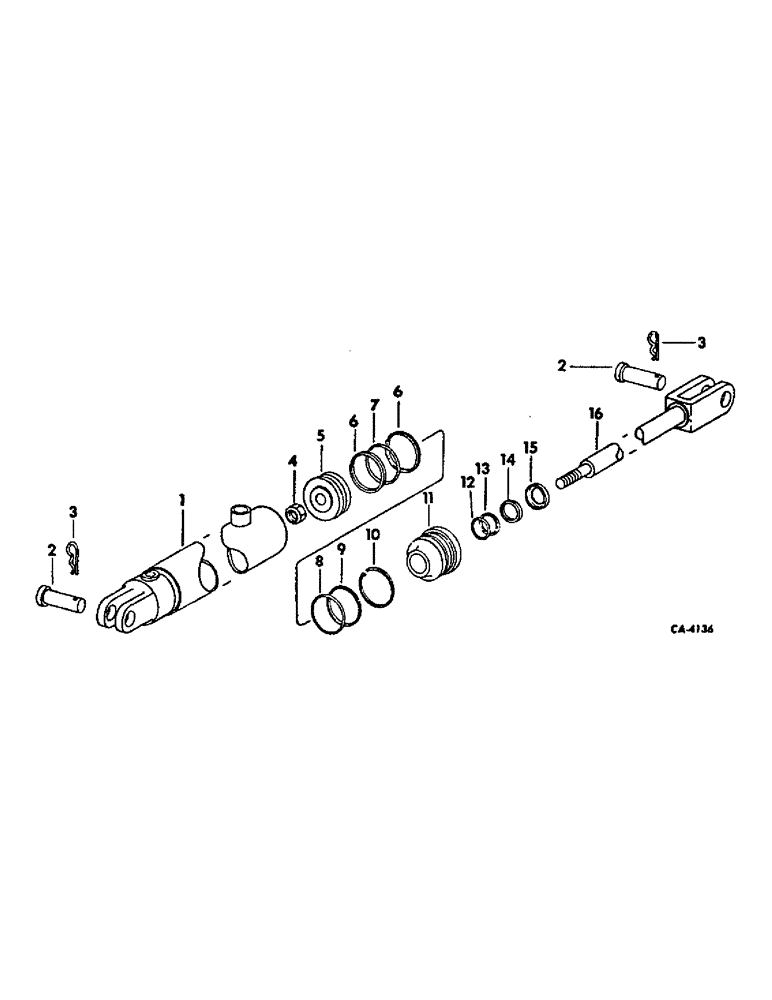 Схема запчастей Case IH 490 - (AG-27) - HYDRAULIC CYLINDER, 3-1/2 X 16 IN. 