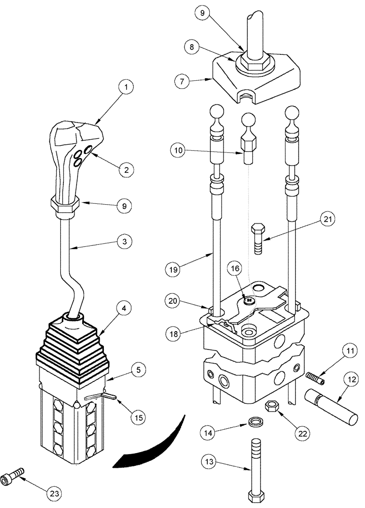 Схема запчастей Case IH LX132 - (08-22) - CONTROL ASSEMBLY - 2 FUNCTION, CX70 - CX100 TRACTOR (08) - HYDRAULICS